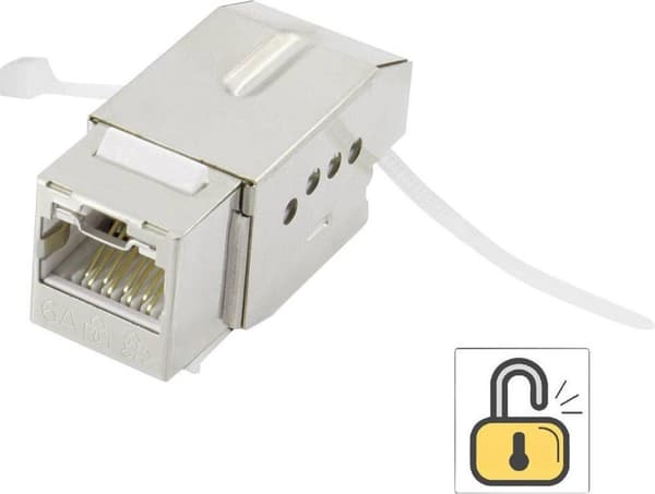 RJ45 sisäänrakennettu moduuli Lukitustoiminnolla Keystone CAT 6A Renkforce KSV10