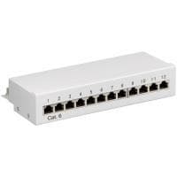 Wentronic Goobay CAT 6 Mini/Skrivbordspatchpanel, 12 portar, grå - STP-skärmad, grå (69306)
