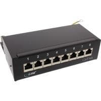 InLine - Patch Panel - RJ-45 X 8 - musta, RAL 9005 (76808S)