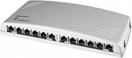 Telegärtner Mini Distributor MPD12-HS - Patch Panel - RJ-45 X 12 - Lysegrå, RAL 7035 - 12 porte (J02022A0053) Grå