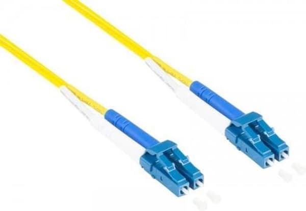 Alcasa LW-9005LC Fiberoptisk kabel 0,5 m OS2 2x LC Gul