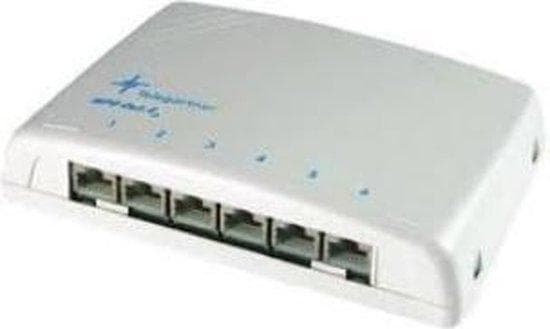Telegärtner minifördelare MPD6-HS K Cat.6A - patchpanel - ljusgrå, RAL 7035 - 6 portar - skärmad Grå