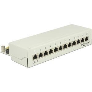 Delock Desktop Patch panel 12 port Cat.6 harmaa (87292)