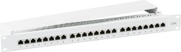 EFB Patch panel STP 24xRJ45 Cat.5e, 19" 1U, grå Grå