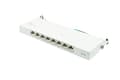 Miniatyrbild 1 av 3: Patch Panel Desktop Cat. 6A, 8-portar, 0,5U, STP-skärmad, verktygsfri öppning, rent vit (RAL9010) (GC-N0119)