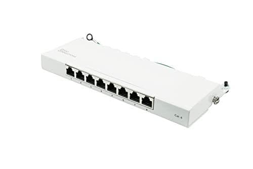 Patch Panel Desktop Cat. 6, 8-ports, 0,5U, STP-afskærmet, værktøjsfri åbning, ren hvid (RAL9010) (GC-N0113) Hvid