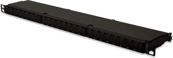 Digitus DN-91624S-SL-EA 24 porte Netværkspatch panel CAT 6A 0,5 HE Sort