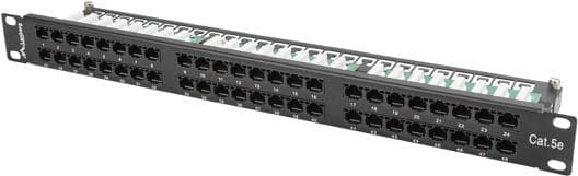 Lanberg PPU5-1048-B - RJ-45 - Cat5e - sort - stativmontering - 1U - T568A/B (PPU5-1048-B) Sort