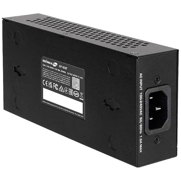 EDIMAX GP-103IT PoE-Injektor 1000 MBit/s IEEE802.3af (15,4 W), IEEE802.3at (30 W), IEEE 802.3bt
