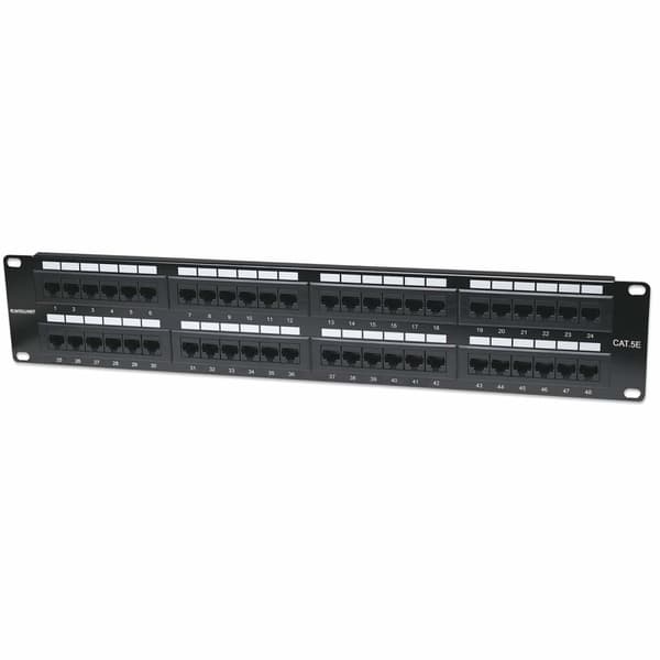 Intellinet - Patch Panel - RJ-45 - Sort - 2U - 48 porte (513579)