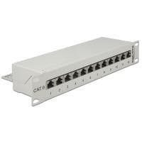 DeLOCK - Patch Panel - RJ-45 X 12 - Lysegrå - 1U (43299) Grå