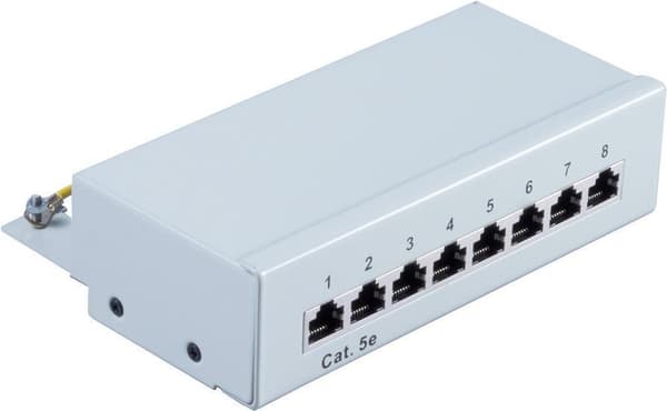 shiverpeaks ®-BASIC-S--cat 5e patchpanel, afskærmet, 8 porte (BS75058) Grå