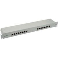 InLine - Patch Panel - RJ-45 X 16 - Lysegrå, RAL 7035 - 1U (76216)