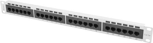 Lanberg PPU5-1024-S - RJ-45 - Cat5,Cat5e - hvid - metal - rackmontering - 1U (PPU5-1024-S) Hvid