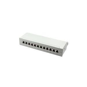 patch panel kat. 6A STP, 12-porte, skærmet, grå, LogiLink® [NP0019] (NP0019)