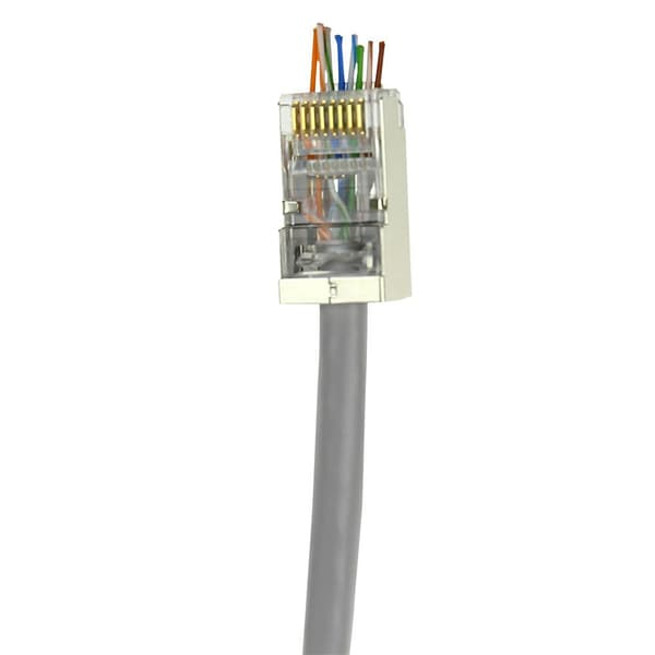 ACT RJ45 (8P/8C) CAT6 easyconnect skærmet modulært stik til rundt kabel med solide eller flertrådede ledere RJ45 STIK C6 SH EASY CONNECT (TD168C)