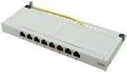 LogiLink Mini - Patch Panel - Rack monteres - RJ-45 X 8 - Lysegrå, RAL 7035 - 0,5U Grå