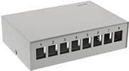 INLINE - Patch panel (dummy panel) - Bord monteres, DIN skinne monteres - Lys grå, RAL 7035 - 8 porte