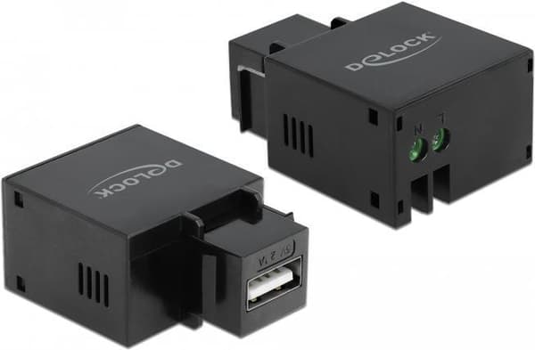 DeLOCK Keystone-moduuli - modulaarinen tulo - USB-lataustoiminto - musta (86506)