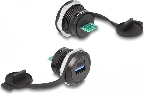 Delock - snap-in-modul - USB 3.2 Gen 1 med dammskyddslock - USB - 1 USB-port - svart (87821)
