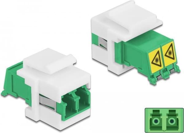 DeLOCK - Modulär plug-in (koppling) - LC SM X 2 - vit, grön (86833)