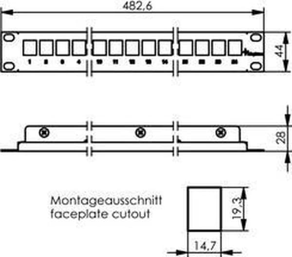 Telegärtner 19' modulholder med 24 AMJ-S moduler, T568A