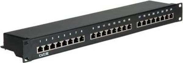 Værdi kat. 5. 19'' Patch-panel, 24P, afskærmet, sort