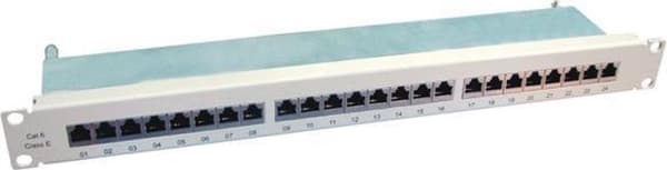 Værdi Kat.6 19'' Patch panel, 24 P, afskærmet, grå Grå