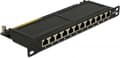 Miniatyrbillede 1 af 3: Premium CAT6a Gigabit 10'' patchpanel 0,5U med 12 porte - skærmet / sort