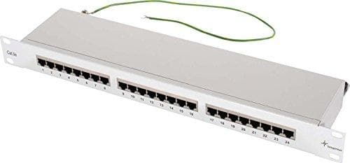 TELEGAERTNER Patch-paneeli Cat5e 24Port RJ45 1U 48,3cm 48,30cm (19") vaaleanharmaa (26.11.0523)