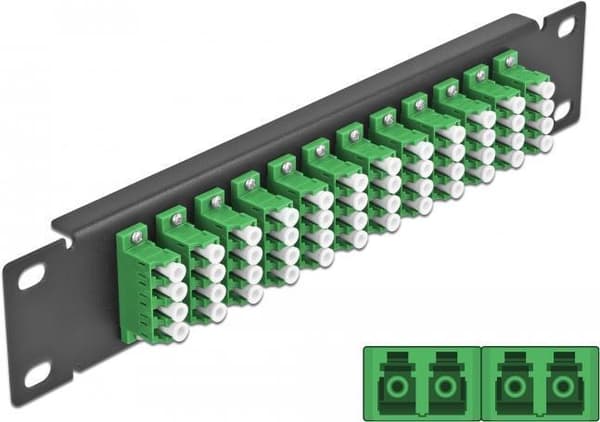 Delock - Patch Panel - LC SM X 48 - Sort - 1U - 25,4 cm (10") (66777) Grøn, Grå