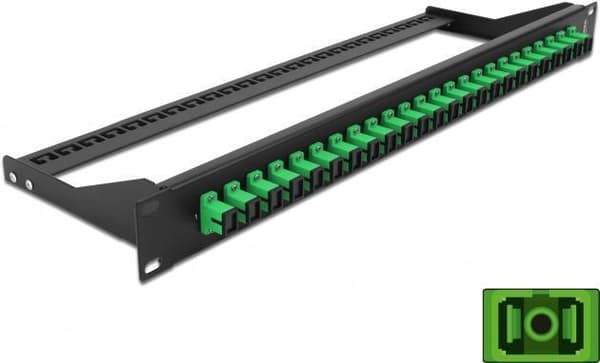 Delock - Patch Panel - Rackmonterbar - SC SM X 24 - sort, grøn - 1U - 48,3 cm (19") (43381) Sort, Grøn