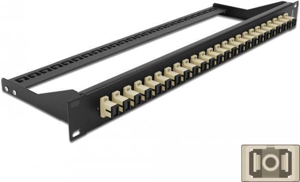 Delock - Patch Panel - Telineeseen asennettava - SC MM X 24 - musta, beige - 1U - 48,3 cm (19")