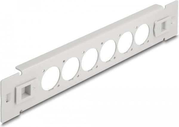 Delock - Patchpanel (attrapp) - D-typ - rackmonterbar - grå - 1U - 25,4 cm (10") - 6 portar