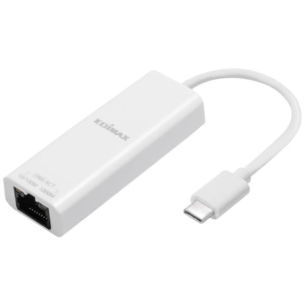 EDIMAX EU-4306C Nätverksadapter 10 / 100 / 1000 MBit/s USB-C®, RJ45 Vit