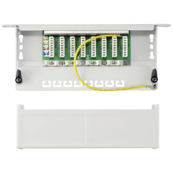 Renkforce RF-4996630 8 Port Patchpanel 254 mm (10) CAT 6A 0.5 U Grå Bestyckad