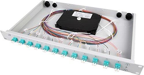 Telegärtner - Patch Panel - lysegrå, RAL 7035 - 1U - 48,3 cm (19") - 12 porte