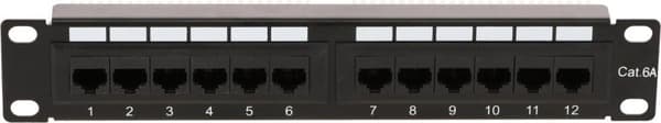 10 tommer CAT6a UTP patchpanel - 12 porte