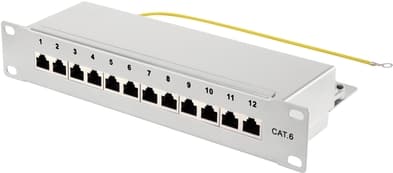 Renkforce RF-4996632 12 port patch panel 254 mm (10) CAT 6 1 HE grå (RF-4996632)
