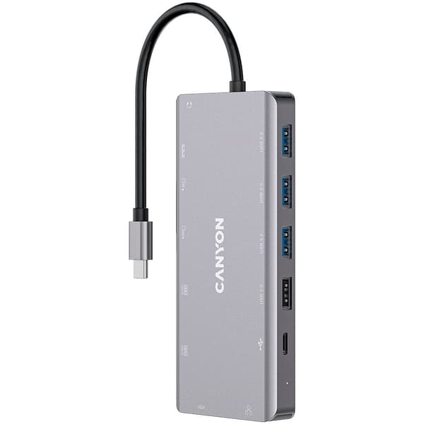 CANYON hub DS-12 13in1 4k USB-C Dark Grey