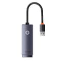 Miniatyrbild 8 av 8: ADAPTOR RETEA Baseus Lite, USB 2.0 to RJ-45 10/100 Mbps Adapter, metalic, LED, gri "WKQX000013" (timbru verde 0.18 lei)  - 6932172606046