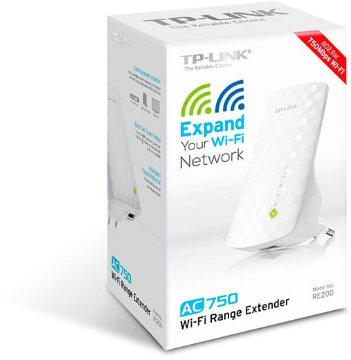 TP-LINK | Extender | RE200 | 802.11ac | 2.4GHz/5GHz | 300+433  Mbit/s | 10/100 Mbit/s | Ethernet LAN (RJ-45) ports 1 | MU-MiMO No | no PoE | Antenna t