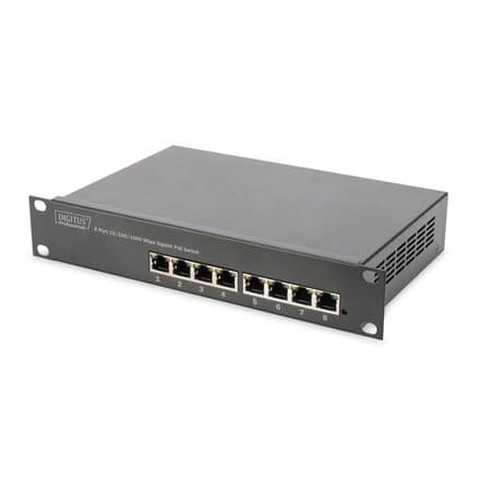 Digitus | 8-port Gigabit Ethernet PoE switch | DN-95317 | Unmanaged | Rackmountable | Power supply type Internal Grå