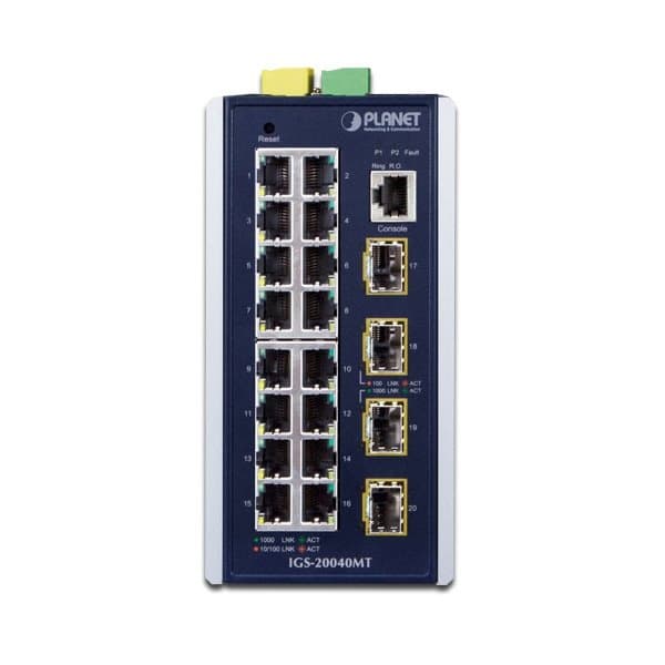 PLANET IGS-20040MT network switch Managed L2+ Gigabit Ethernet (10/100/1000) Blue, White
