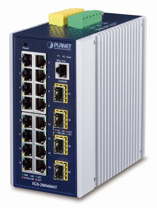 PLANET IGS-20040MT network switch Managed L2+ Gigabit Ethernet (10/100/1000) Blue, White Sininen, Valkoinen