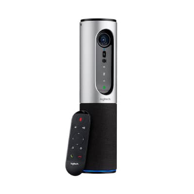 Logitech HD webkamera ConferenceCam Connect/ 1920x1080/ bezdrátový/ BT/ Wi-Fi/ NFC/ USB/ Dálkové ovládání Sølv