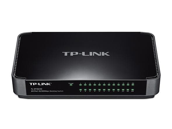 TP-LINK TL-SF1024M Switch 24x 10/100Mbps plastic case Svart