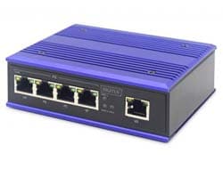 DIGITUS Professional DN-650105 Industrial - switch - 5 ports - unmanaged Sort, Blå