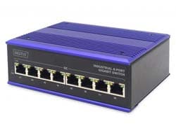 DIGITUS Professional DN-651119 Industrial - switch - 8 ports - unmanaged musta, Sininen