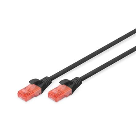 Digitus | Patch johto | CAT 6 U-UTP | PVC AWG 26/7 | 2 m | Musta | Modulaarinen RJ45 (8/8) pistoke